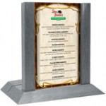 Menu Solutions WDAFR-B Mahogany Wood Menu Holder / Tent with 5