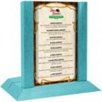 Menu Solutions WDAFR-B Mahogany Wood Menu Holder / Tent with 5