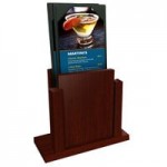 Menu Solutions WDAFR-B Mahogany Wood Menu Holder / Tent with 5