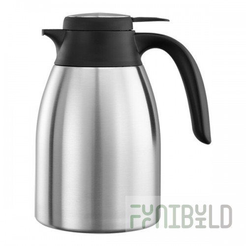 Service Ideas Flow Control 67.6 oz. Brushed Stainless Steel Insulated Coffee Carafe / Server FCC20SS