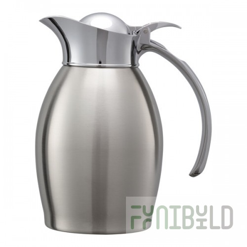 Service Ideas Nicollet 20 oz. Brushed Stainless Steel Insulated Carafe / Server with Flip Top Lid NIC06BS