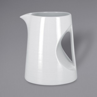 RAK Porcelain Helm 33.8 Bright White Embossed Porcelain Jug - 4/Case RAK Porcelain Helm 33.8 Bright White Embossed Porcelain Jug - 4/Case