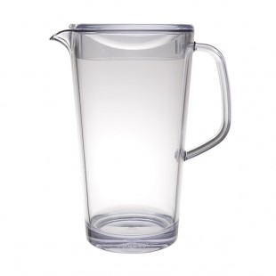 Service Ideas Commercial 1.9 Liter Clear Plastic Pitcher with Lid 10-00403-000