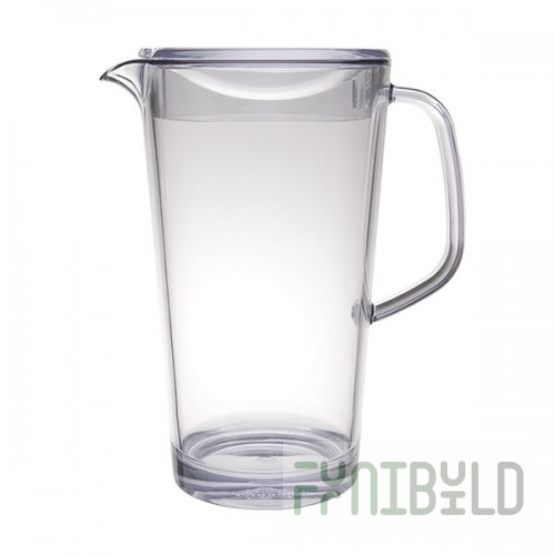 Service Ideas Commercial 1.9 Liter Clear Plastic Pitcher with Lid 10-00403-000