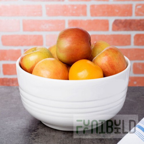 TableCraft CW3170W 3.5 Qt. White Cast Aluminum Fruit Bowl