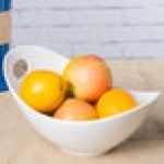 10 Strawberry Street WTR-10FBWL Whittier 34 oz. White Porcelain Serving Bowl with Cut Outs - 12/Case