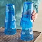 Choice 16 oz. Blue Plastic Paneled Tumbler - 12/Pack Choice 16 oz. Blue Plastic Paneled Tumbler - 12/Pack
