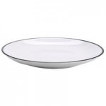 GET Settlement Bistro 14 oz. White Enamelware Melamine Round Bowl with Black Trim - 24/Case
