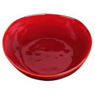 Elite Global Solutions Maya 48 oz. Red Reactive Glaze Irregular Round Melamine Bowl - 6/Case Elite Global Solutions Maya 48 oz. Red Reactive Glaze Irregular Round Melamine Bowl - 6/Case