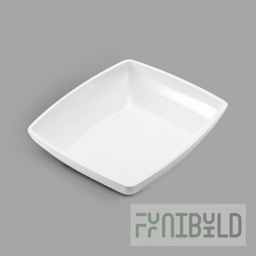 Delfin from Steelite International DFBRC1311ME020 Metro White 136 oz. Rectangular Melamine Bowl