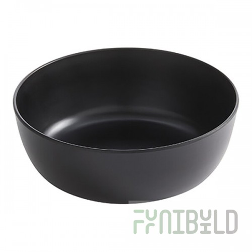 American Metalcraft Ani 67 oz. Black Round Melamine Serving Bowl - 6/Case