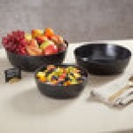 American Metalcraft Ani 67 oz. Black Round Melamine Serving Bowl - 6/Case American Metalcraft Ani 67 oz. Black Round Melamine Serving Bowl - 6/Case