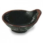 Thunder Group 3706TM Tenmoku Black 14 oz. Round Melamine Wave Rice Bowl - 12/Case