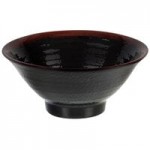 Thunder Group 3706TM Tenmoku Black 14 oz. Round Melamine Wave Rice Bowl - 12/Case