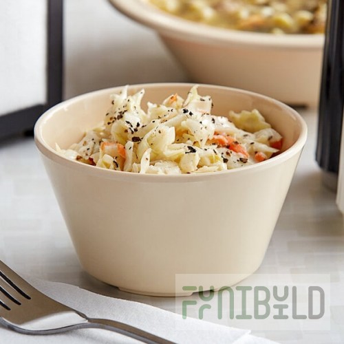 Acopa Foundations 8 oz. Tan Melamine Bouillon Cup - 12/Case