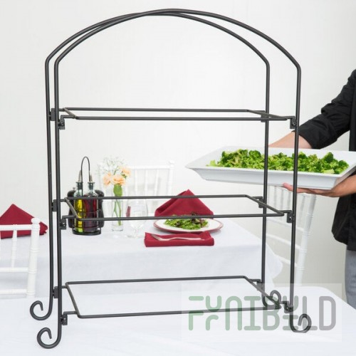 American Metalcraft IS13 Ironworks Three-Tier Rectangular Display Stand