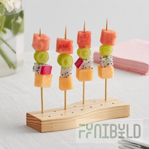 Acopa Mesa 14 Hole Natural Wood Skewer / Cake Pop Holder