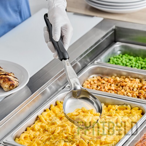 Vollrath 6412520 Jacob's Pride® 5 oz. Black Solid Oval Spoodle® Portion Spoon