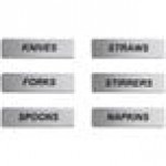 ServSense Magnetic Stainless Steel Flatware Labels for Self-Service Station Organizers - 6/Pack