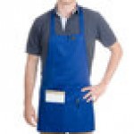 Chef Revival Royal Blue Poly-Cotton Customizable Bib Apron with 1 Pocket - 28