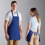 Chef Revival Royal Blue Poly-Cotton Customizable Bib Apron with 1 Pocket - 28