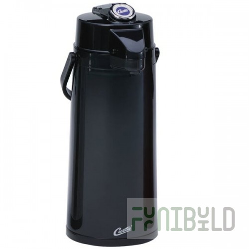 Curtis ThermoPro 2.2 Liter Stainless Steel Lined Black Airpot with Lever TLXA2203S000 - 6/Case