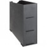 KleanTake by ServSense Black Countertop Slim Cup Dispenser Cabinet with Top Lid / Straw Organizer - 2 Slot