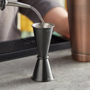 American Metalcraft JGB4 1 oz. & 1.5 oz. Black Brushed Stainless Steel Japanese Style Jigger American Metalcraft JGB4 1 oz. & 1.5 oz. Black Brushed Stainless Steel Japanese Style Jigger
