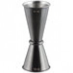 American Metalcraft JGB4 1 oz. & 1.5 oz. Black Brushed Stainless Steel Japanese Style Jigger