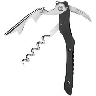 Franmara Castello Waiter's Corkscrew with Black Aluminum Handle and Silver Gift Box 3152