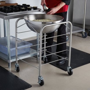 Vollrath 79302 Stainless Steel Mobile Mixing Bowl Stand with 30 Qt. Mixing Bowl and Tray Slides