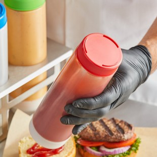 TableCraft 63FCAPR Solid Red End Cap for Inverted or Squeeze Bottles with a 63 mm Opening - 12/Pack TableCraft 63FCAPR Solid Red End Cap for Inverted or Squeeze Bottles with a 63 mm Opening - 12/Pack