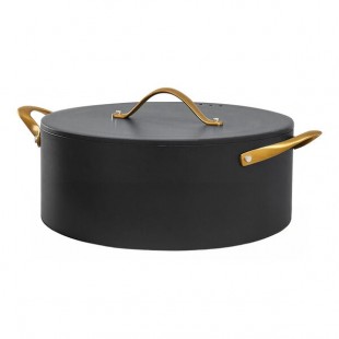 Spring USA Ambassador 7.4 Qt. Black Round Induction-Ready Chafer Casserole Pan with Cover 8758-8-28 Spring USA Ambassador 7.4 Qt. Black Round Induction-Ready Chafer Casserole Pan with Cover 8758-8-28