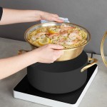 Spring USA Ambassador 7.4 Qt. Black Round Induction-Ready Chafer Casserole Pan with Cover 8758-8-28 Spring USA Ambassador 7.4 Qt. Black Round Induction-Ready Chafer Casserole Pan with Cover 8758-8-28