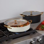 Spring USA Ambassador 7.4 Qt. Black Round Induction-Ready Chafer Casserole Pan with Cover 8758-8-28 Spring USA Ambassador 7.4 Qt. Black Round Induction-Ready Chafer Casserole Pan with Cover 8758-8-28