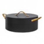Spring USA Ambassador 7.4 Qt. Black Round Induction-Ready Chafer Casserole Pan with Cover 8758-8-28 Spring USA Ambassador 7.4 Qt. Black Round Induction-Ready Chafer Casserole Pan with Cover 8758-8-28