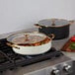Spring USA Ambassador 7.4 Qt. Black Round Induction-Ready Chafer Casserole Pan with Cover 8758-8-28 Spring USA Ambassador 7.4 Qt. Black Round Induction-Ready Chafer Casserole Pan with Cover 8758-8-28