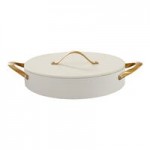 Spring USA Ambassador 7.4 Qt. Black Round Induction-Ready Chafer Casserole Pan with Cover 8758-8-28 Spring USA Ambassador 7.4 Qt. Black Round Induction-Ready Chafer Casserole Pan with Cover 8758-8-28