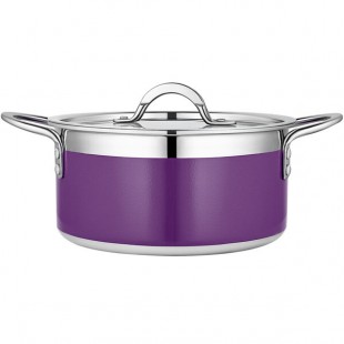 Bon Chef Country French X 3.28 Qt. Purple Stainless Steel Pot - 71301-CF2-P Bon Chef Country French X 3.28 Qt. Purple Stainless Steel Pot - 71301-CF2-P
