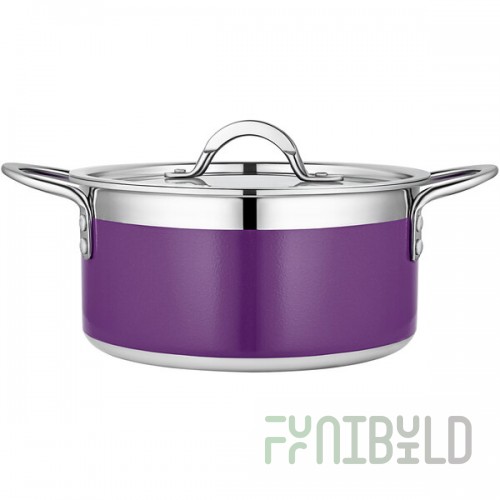 Bon Chef Country French X 3.28 Qt. Purple Stainless Steel Pot - 71301-CF2-P