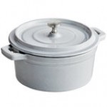 Valor 16 oz. Arctic White Enameled Mini Cast Iron Pot with Cover