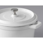 Valor 16 oz. Arctic White Enameled Mini Cast Iron Pot with Cover