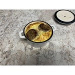 Valor 16 oz. Arctic White Enameled Mini Cast Iron Pot with Cover