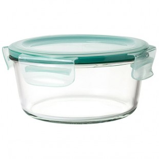 OXO Good Grips SmartSeal 7 Cup Clear Round Glass Container with Leakproof Snap-On Lid