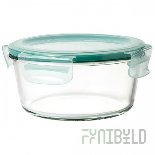 OXO Good Grips SmartSeal 7 Cup Clear Round Glass Container with Leakproof Snap-On Lid