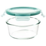 OXO Good Grips SmartSeal 7 Cup Clear Round Glass Container with Leakproof Snap-On Lid