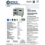 Hoshizaki Steelheart B Series WR48B-D2 48 Hoshizaki Steelheart B Series WR48B-D2 48