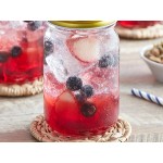 Acopa Rustic Charm 16 oz. Drinking Jar with Gold Metal Lid with Straw Hole - 12/Case