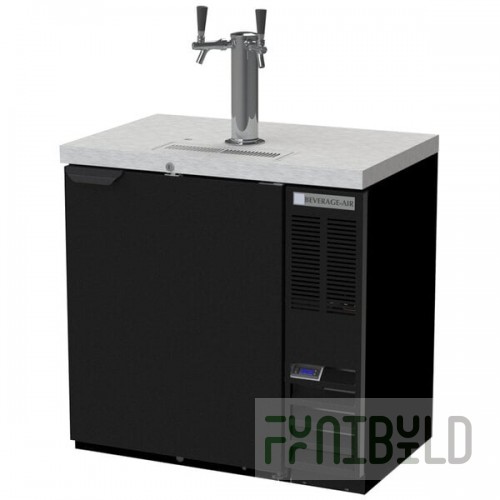 Beverage-Air DD36HC-1-B Double Tap Kegerator Beer Dispenser - Black, (1) 1/2 Keg Capacity
