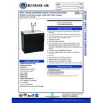 Beverage-Air DD36HC-1-B Double Tap Kegerator Beer Dispenser - Black, (1) 1/2 Keg Capacity